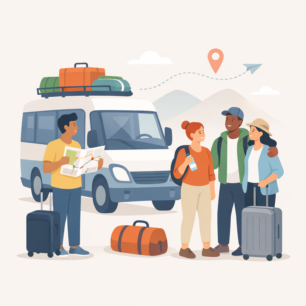 Grupo viajando junto