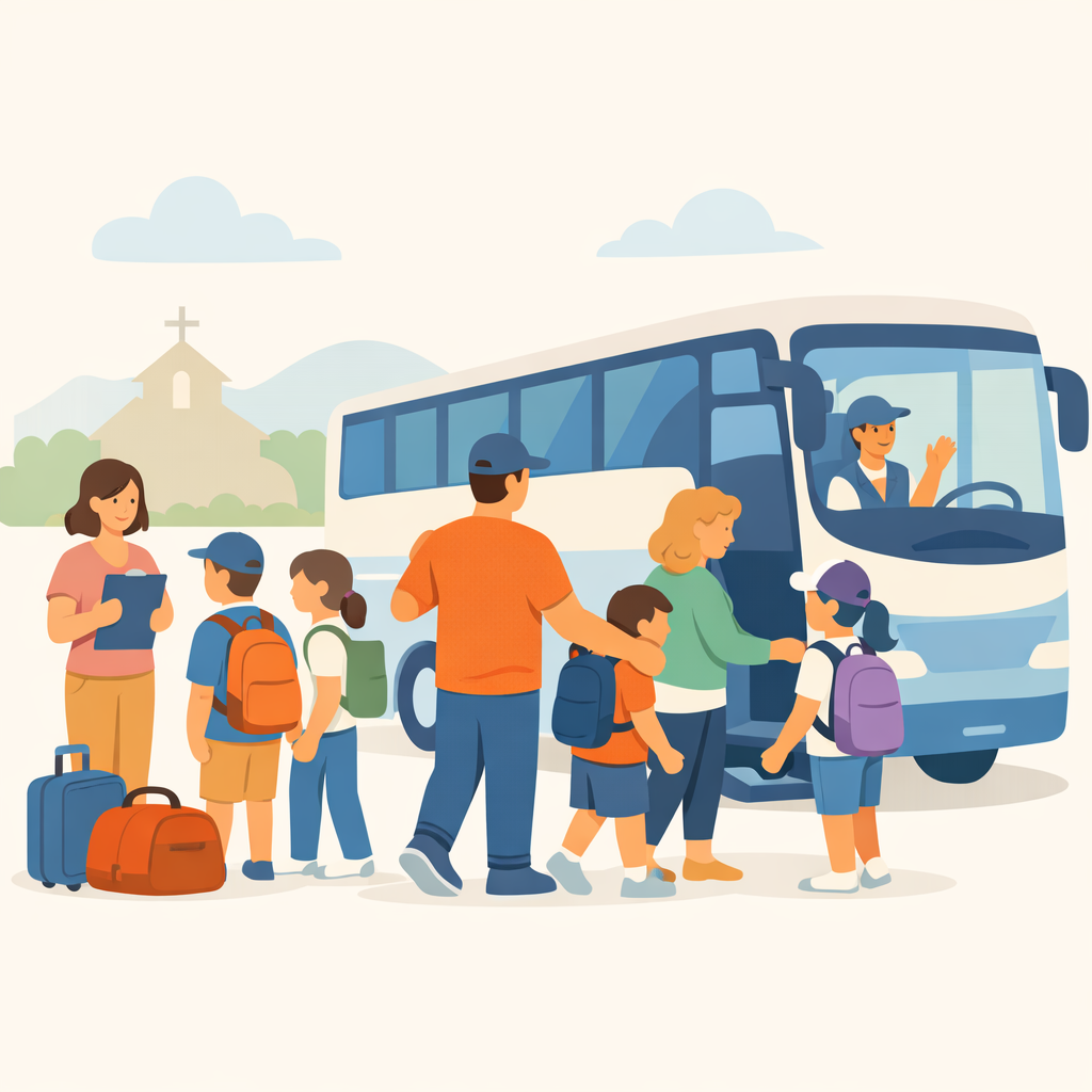 Excursão escolar ou retiro comunitário